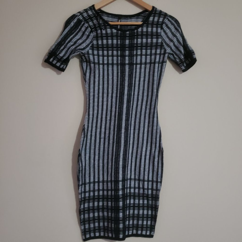 Andrew Marc New York Black and White Mini Dress XS